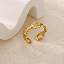 Load image into Gallery viewer, Stainless Steel Zircon Geometric Rings For Women Luxury Evil Eye Gold Color Adjustable Trendy Wedding Aesthetic Jewerly Gift