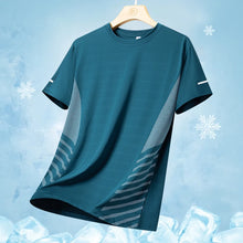 Load image into Gallery viewer, Running T-shirt Men Summer Ice Silk Thin Top Reflective Printing Quick Dry Short Sleeve Breathable Fitness Sports T-shirt 5XL