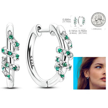 Load image into Gallery viewer, 925 Silver Hoop Earrings  For Woman Pendientes Zircon Heart Shape Star Eardrop Original Earring Fashion Jewelry