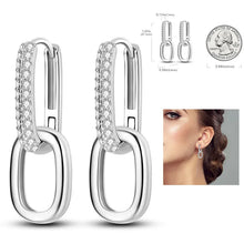 Load image into Gallery viewer, 925 Silver Hoop Earrings  For Woman Pendientes Zircon Heart Shape Star Eardrop Original Earring Fashion Jewelry