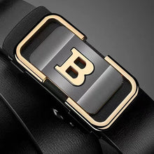 Load image into Gallery viewer, Men's Toothless Automatic Buckle New Fashion Belt with Letter Button Business Fashion High Quality Belt Festival Gift Selection