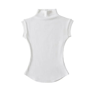 Women's Sleeveless Turtleneck Tank - Slim Fit Mock Neck Summer Top