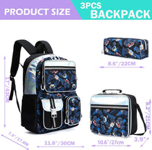 Load image into Gallery viewer, Meetbelify Boys School Backpack with Lunch Box - Cute &amp; Aesthetic for Teens