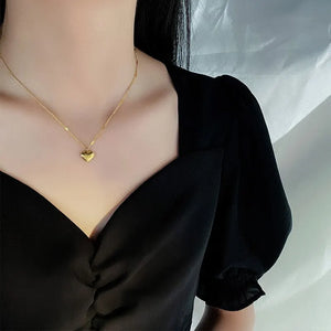 Gold Collarbone Chain! Peach Heart, Gift, Minimalist