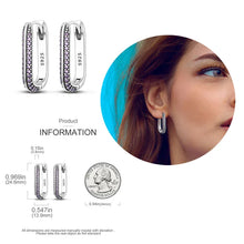 Load image into Gallery viewer, 925 Silver Hoop Earrings  For Woman Pendientes Zircon Heart Shape Star Eardrop Original Earring Fashion Jewelry