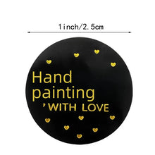 Load image into Gallery viewer, Black Foil Thank You Stickers Handmade Baking Packaging Sealing Labels Round Shape