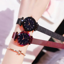 Load image into Gallery viewer, Women&#39;s Starry Sky Watch - Magnet Buckle, Mesh Belt, Diamond Quartz, Fashion Dress Clock