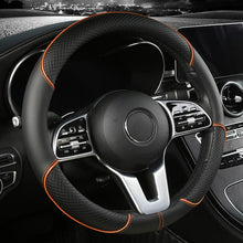 Load image into Gallery viewer, All Seasons Leather Diamond Steering Wheel Cover Universal Fit for 14 .5-15 Inch Durable Leather Cover Anti-Slip Veins Design