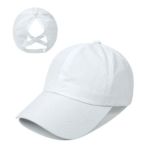 Ponytail Mesh Bucket Hat  Breathable, Sun Protection