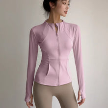 Load image into Gallery viewer, Women's Slim Fit Long Sleeve Sports Jacket Zip Fitness Yoga Workout Jacket Slim Tight Gym ActiveWear Top Running Jacket