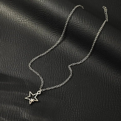 Vintage Pentagram Necklace Black Rope Fashion Star Pendant Party Gift
