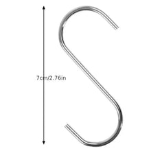 Load image into Gallery viewer, 10pcs Stainless Steel S Shaped Hook Kitchen Bathroom Clothing Hooks Multi-functional Metal Hanging Hook
