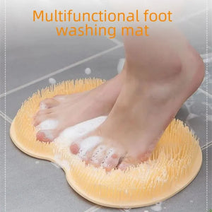 Multi-functional Foot and Back Scrubber Bath Brush with Massage Pad and Anti-slip Design