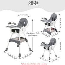 Load image into Gallery viewer, Baby High Chair, Portable Baby Dining Chairs Eat &amp; Play Convertible High Chair with Double-Layer Dinner Plate and Toy Rack