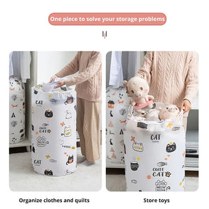 White Thicken Storage Bag - Travel Clothes Blanket Toy Container
