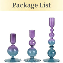 Load image into Gallery viewer, 3Pc/Set Glass Candle Holders Flower Vase Candlestick for Home Wedding Table Centerpiece Decoration