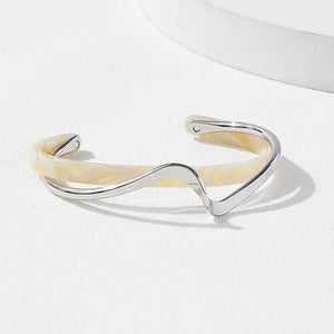 White Shellfish Bracelet C-Shaped Opening Geometric Women's Jewelry Bend Bangle