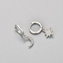 Load image into Gallery viewer, Fashion Stainless Steel Zircon Star Hoops Earrings For Women Vintage Crystal Zirconia Circle Earrings Punk Unisex Rock Jewelry