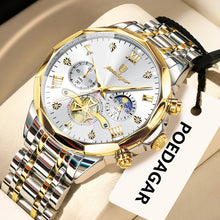 Load image into Gallery viewer, POEDAGAR Original Luxury Men's Watch Waterproof Luminous Chronograph Men Wristwatch Stainless Steel Quartz Watches For Man Reloj