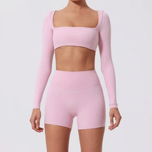 Load image into Gallery viewer, Ctenkevet Long-Sleeved Sports Fitness Set Women Outdoors Running Activewear Female Yoga Clothes Crop Top Sport Outfit For Woman