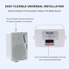 Load image into Gallery viewer, Herdio 3.5‘’ 2PCS Passive Outdoor Speakers Wired Waterproof 200W 3 Way Premium Mountable Wall Mount Speakers With Superior Sound