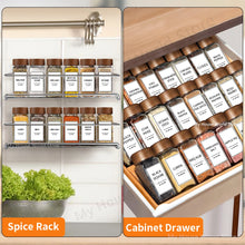 Load image into Gallery viewer, 13Pcs Glass Spice Jars with Bamboo Lids 4oz Glass Jars Spice Jar Set Seasoning Jars Organizer Storage Bottles for Spice Rack