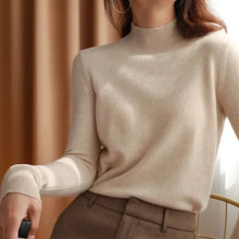 Load image into Gallery viewer, Autumn Winter chic Bottom Sweaters Women Fashion Turtleneck Pullover Slim Long Sleeve Knitted Jumpers Soft Warm Pull Femme Top
