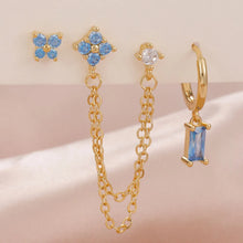 Load image into Gallery viewer, 3PCS Exquisite Stainless Steel 12 Constellation Birthstone Earrings Set for Woman Cartilage Piercing Earrings Fashion Jewelry