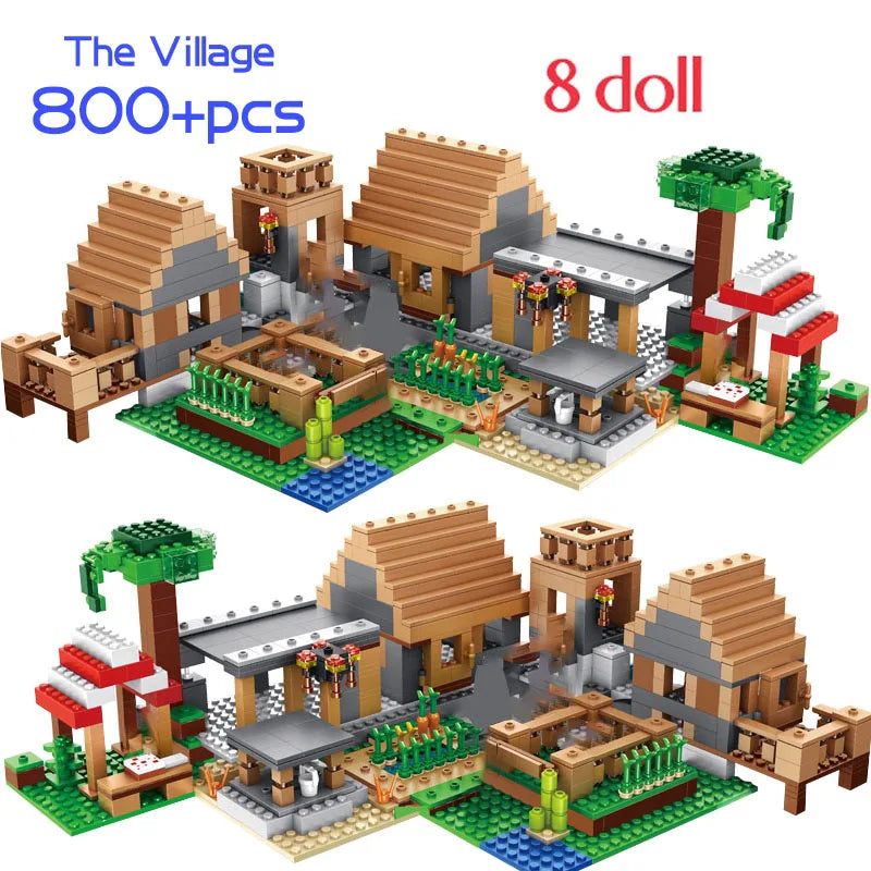 DIY Farm Cottage Village House Building Blocks Set – Compatible 21128 Gift