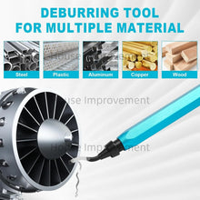 Load image into Gallery viewer, Deburring Tool Set with 11pcs High Speed Steel Swivel Blades Burr Removal Tool for Metal Resin PVC Pipes Copper Plastic Aluminum