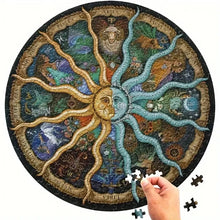 Load image into Gallery viewer, 1000 Piece Round Moon Puzzle 12 Constellations Space Game