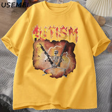 Load image into Gallery viewer, Autistic Funny Skeleton T-Shirt Men Women Autism Meme Graphic T Shirts Harajuku Fashion Cotton Vintage T Shirt Unisex Streetwear