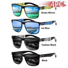Load image into Gallery viewer, 4 PCS Fashion Vintage Pattern Square Sunglasses Men Women Fishing Driving Man Luxury Brand Designer Sun Glasses UV400 Eyewear ﻿