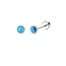 Load image into Gallery viewer, 2PCS/Set Stainless Steel Heart Moon Earbone Stud Screw Ball Stud Earrings for Women Fashion Ear Tragus Cartilage Body Piercing