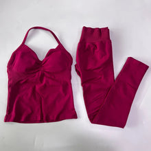 Load image into Gallery viewer, No Logo Seamless Gym Set Women Tank Tops High Waist Scrunch Yoga Leggings Fitness Clothes Workout Sets Gym Suit Activewear