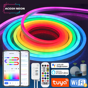 TUYA Neon LED Strip: Music Sync, RGBIC Dreamcolor, Room Decor Lighting