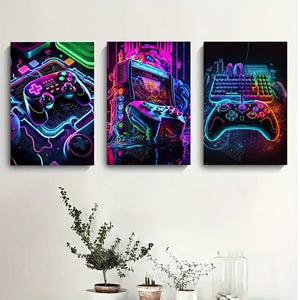 Gaming Graffiti Gamepad Earphone Funny Wall Art Canvas Poster Gamer Room Wall Decor Prints Modern Living Room Posters