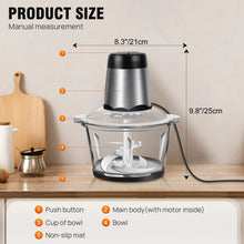 Load image into Gallery viewer, 2L Electric Food Chopper Vegetable Chopper Small Food Processor Meat Grinder Mixer Electric Dicer with 2 Speeds Meat Mincer