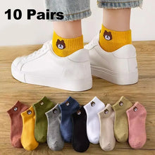 Load image into Gallery viewer, 10 Pairs Women&#39;s Bear Socks: Cute Low Tube Fashion Breathable Comfort Set