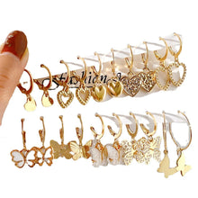 Load image into Gallery viewer, 10pcs Butterfly Earrings Set! Gold Tone Summer Jewelry