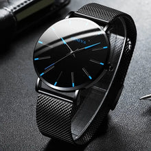 Load image into Gallery viewer, Ultra Thin Minimalist Men&#39;s Stainless Steel Mesh Quartz Wrist Watch