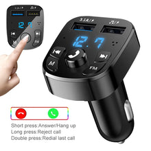 Load image into Gallery viewer, Car Charger FM Transmitter Bluetooth Audio Dual USB Car MP3 Player Autoradio Handsfree Charger 3.1A Fast Charger Car Accessories