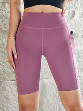 Load image into Gallery viewer, Women Sport Yoga Shorts Knee Length Pants Fitness High Waist Hip Lift Running Yoga Side Pockets Tights Quick Dry Gym Sportswear
