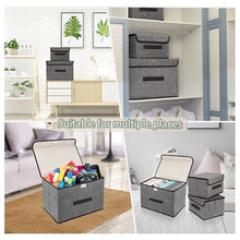 Load image into Gallery viewer, Gray Fabric Fold Storage Box | Home Clothing Toy Organizer