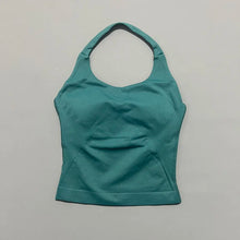 Load image into Gallery viewer, HISTELLO Impact Halter Top Seamless Longline Strappy Gym Top Women Built-in Bra Removable Cups Activewear Yoga Tank Tops