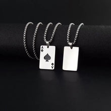 Load image into Gallery viewer, Stainless Steel Poker Card Necklace Set: Hip Hop Statement Jewelry for Men/Women