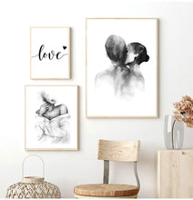 Load image into Gallery viewer, Romantic Couples Canvas Love Quotes Wall Art Black White Print