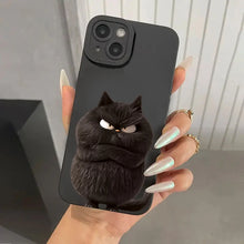 Load image into Gallery viewer, Funny Cool Cat Silicone Phone Case For iPhone 16 15 14 13 12 11 17 Pro Max 15 Pro XS XR X 8 16 Plus Shockproof Matte Soft Cover