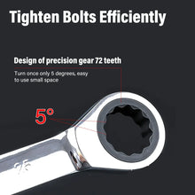 Load image into Gallery viewer, 12pcs Ratchet Spanner Wrench Set Metric Combination Ratcheting Spanners 8-19mm