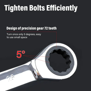 12pcs Ratchet Spanner Wrench Set Metric Combination Ratcheting Spanners 8-19mm